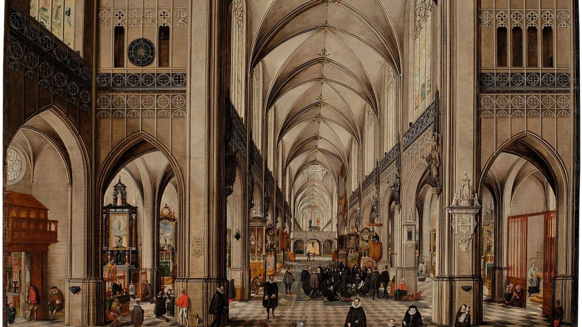 Intérieur lumineux d’une église (peinture, domaine public)