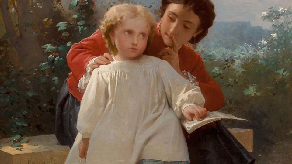 Enfant et son livre (Perrault, domaine public)