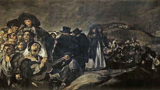 Procession de pèlerins (peinture, domaine public)